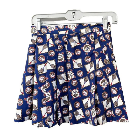 Vintage Dresses & Skirts - Vtg 90 Westbound Sport Women Multicolor Athletic Skirt 6 Pleated Badminton Print